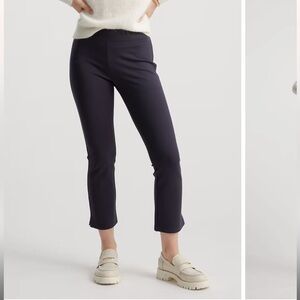 Quince Ultra-Stretch Ponte Kick Flare Cropped Pants size XS navy